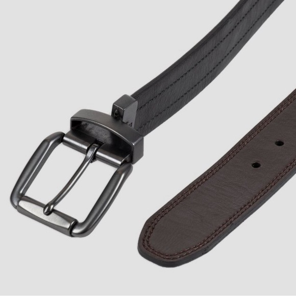 LEVI’S DENZIEN Reversible Belt in Brown and Black Faux Leather, Men’s XL (40-44) - Picture 3 of 12